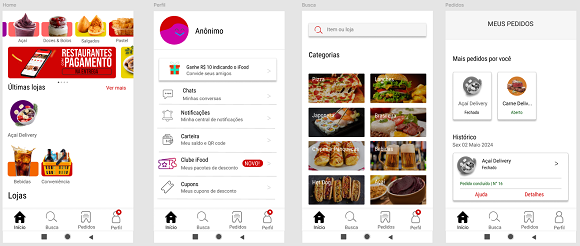 Protótipo de Alta Fidelidade Figma - App Food Delivery